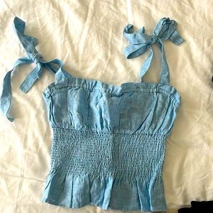 Never worn Wilfred Aritzia Ballad Cropped Camisole Tie Strap Tank Smocked